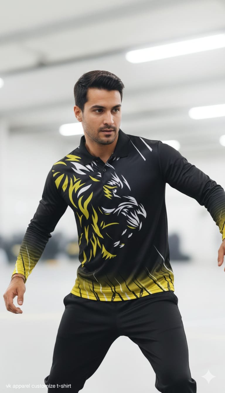 All-over sublimation printed athletic long sleeve tee